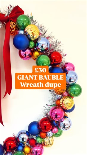 21 reactions | MAKE A GIANT £30 BAUBLE WREATH ✨ 65cm wide, no glue gun, and it took me 20 minutes!! Comment WREATH and I’ll send you: ✔ the full materials list ✔ exact baubles I used ✔ the bauble hack SAVE this for later and share with your friends! #wreathmaking #christmasdecorideas #baublewreath #craftinghack #easycrafts #diychristmasdecor #teaandcrafting #baublelove #kitschmas #kitschy #kitschchristmas | Tea and Crafting | Facebook