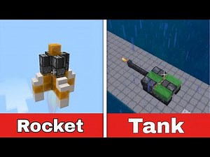 5 Mind-blowing Redstone Build in minecraft bedrock (Tank , 🚀 , 🛗)