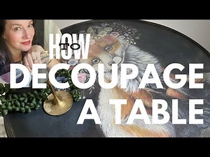 How To Decoupage Paper Onto A Table Top ( Simple application and painting in paper tutorial)