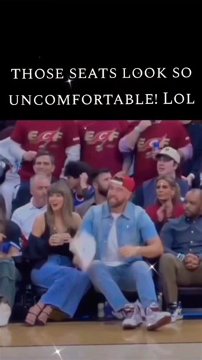 Two Tallest People Front Row with Super Low Chairs!! 🤭🏀 #taylorswift #traviskelce #tayvis #shorts