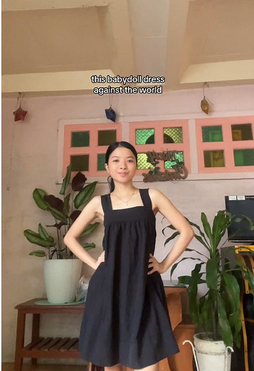 baby doll dress cutie 👗👗 #dress #minidress #babydoll #coquette #fypage #blackdress #ootd #fitcheck