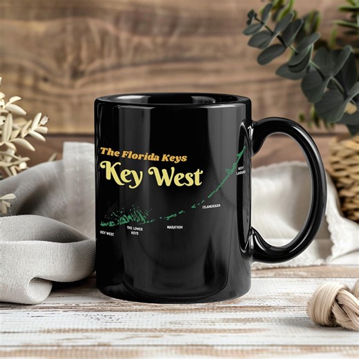 Florida Keys Map Key West Islands Mug Coastal Travel Coffee Cup Ocean Beach Vacation Tourist Souvenir Tropical Drinkware Ceramic - Etsy UK