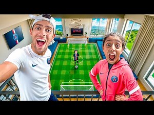 I built a SECRET FOOTBALL PITCH in my house! 😱