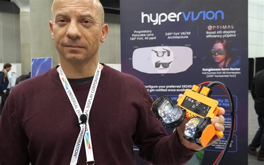 Hypervision 超薄 pancake 光学的 VR 眼镜 FOV 高达 240°，超越人眼极限