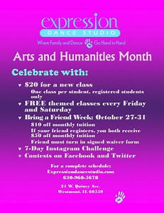 Arts and Humanities Month at Expression Dance Studio