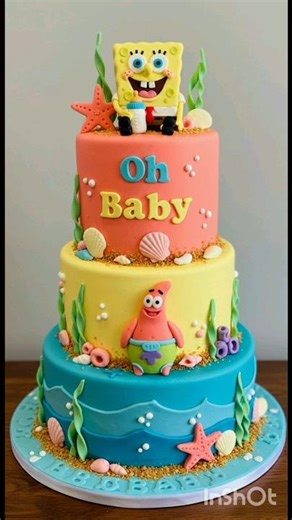 SpongeBob theme cake #birthday #cake #cakedecorating #shortsfeed #shortvideo #youtubeshorts