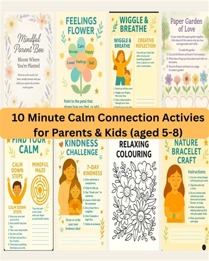 Parent Child Bonding Activities Printable | Calm Connection Kit for Kids Age 5–8 | Mindful Parenting - Etsy UK