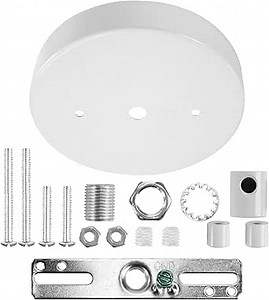 Sangle Sopffy Pendant Light Canopy Kit, 4.7 Inches Ceiling Lighting Canopy Kit with All Mounting Hardware Modern Chandelier Ceiling Plate Cover for Pendant Lighting Fixtures, White (White)