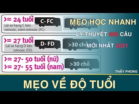 Mẹo Học Lý Thuyết Lái Xe B2 600 Câu | Mẹo độ tuổi | Thầy Phong