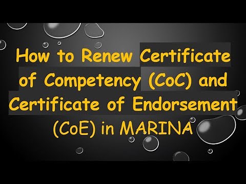 How to Renew Certificate of Competency (CoC) and Certificate of Endorsement (CoE) in MARINA