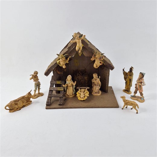 Vintage Fontanini Depose Italy Nativity Set W/ Stable & 11 Figures - Music Box - Etsy