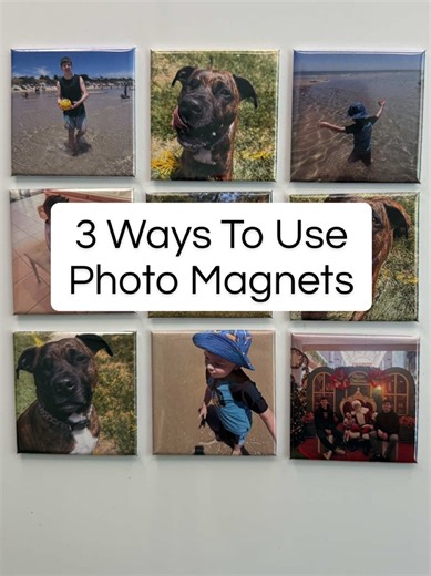Custom photo magnets made from your photos 📸 Perfect for fridges, gifts & memory keeping. ✨Save this for gift ideas! #photomagnets #customphotomagnets #personalisedgifts #familykeepsake #smallbizowner
