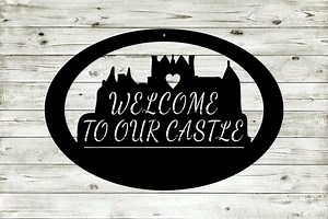 Castle Heart Themed Oval Steel Metal Welcome Sign Decor - Etsy