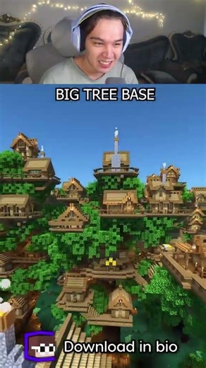 Minecraft: Giant Tree Village🌲 #minecraft #shorts