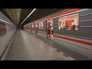 Czech Republic, Prague, metro night ride from Flora to Náměstí Míru