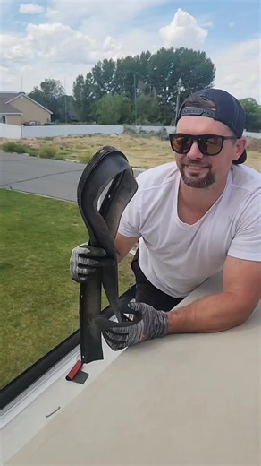 Now that we’ve gone through the process of replacing our slide seals, we’ll be much more vigilant about keeping ours conditioned. Without proper care, seals can dry and crack, leaving gaps where wind, dirt, and even bugs can get in. You can use this conditioner on seals, tires and other rubber components too. SUPPLIES ➕️ Rubber conditioner ➕️ 2-3 towels ➕️ Spray bottle with water ➕️Ladder to reach all the seals DIRECTIONS First, wipe down the seals to clean off debris and dirt, then spray your f