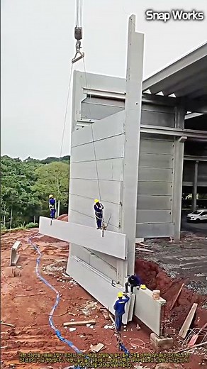 대형 외벽 시공하는 방법: 건물 벽면이 순식간에 완성되는 프리캐스트 콘크리트 시공법 #worker #process #concrete #architecture #technology
