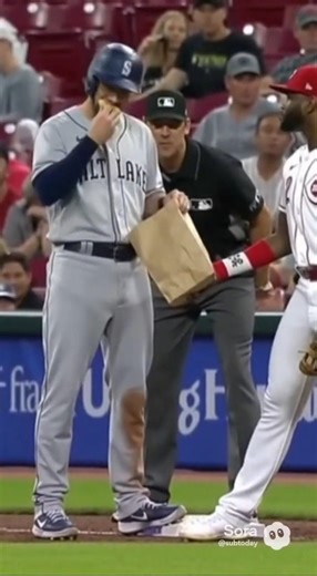 Runner Stops to Eat on First Base 😳⚾