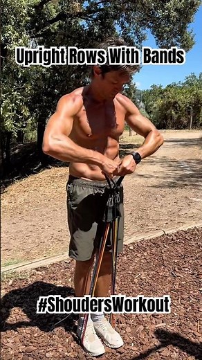 How to Do Upright Rows with Elastic Bands 🎯 #shoulderworkout #uprightrow #homefitness #menfitness