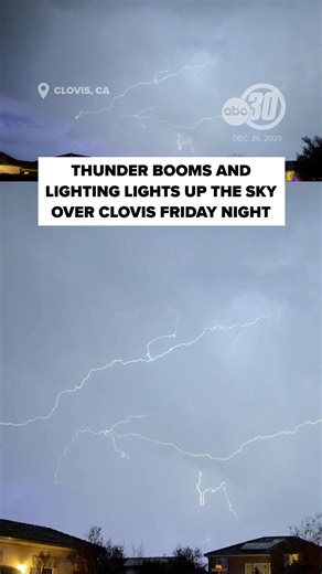 ABC30 on Instagram: "Lightning and thunder lit up the skies over Clovis Friday night as a fast‑moving storm moved through the area. Stay with Action News both on air and online for the most up-to-date AccuWeather alerts across the Central Valley."