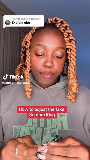 Replying to @smexxy How to adjust the fake Septum Ring Hope Umeelewa 😂😂 #tutorial #howto #explained #fakeseptum #septum #septumpiercing #septumjewelry #magneticseptumring #fakenosering #accessories #mukomascloset