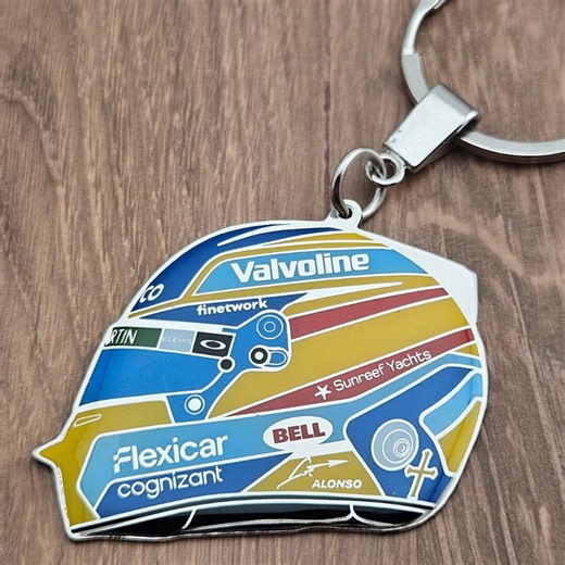 Fernando Alonso 2026 Aston Martin F1 Helmet Enamel Keychain | Spanish Driver Racing Gift - Etsy