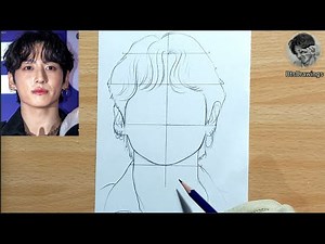 How To Draw BTS Jungkook Easy Step-by-Step Outline tutorial 💜 🐰