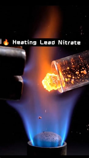 Heating Lead Nitrate! 🔥 Witness the thermal decomposition & brown NO_2 gas. 🧪 #Science