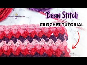 Crochet Bean Stitch Tutorial - 🫘 Step by Step in Rows