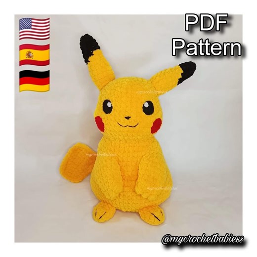 Pikachu Crochet Pattern Bundle/ Handmade Pokemon Plush - Etsy