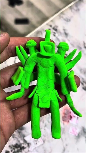 I Made a Green Clay Monster 👾 #clay #art #horror #clayart