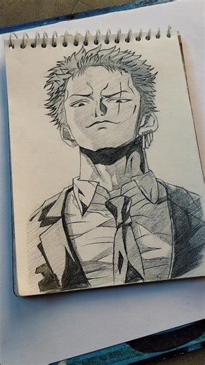 Draw Zoro with pencil sketch #shorts