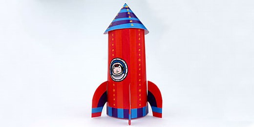 Cut-Out Space Rocket Model Templates