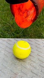 12K views · 56 reactions | Lava vs tennis Ball #satisfying #experiment #science #asmr #moltencopper #lava | RHCB Experiments | Facebook