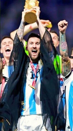Messi lifts world cup wearing a negligee
