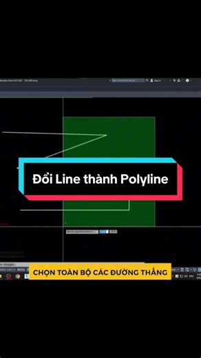 Đổi line sang Polyline #autocad #hocautocad #solidworks #learnontiktok