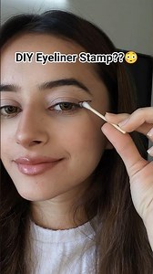 DIY eyeliner stamp using Q-Tip & medicine cover😳 | Perfect winged liner hack for beginners