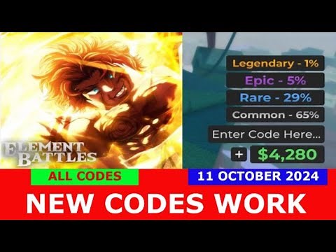 *NEW CODES* [🧊 ICE] Element Battles ROBLOX | OCTOBER 11, 2024
