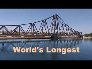 The world's longest swing bridge. El Ferdan Railway Bridge. Suez Canal.