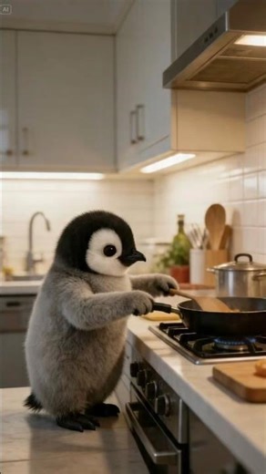 What do you think the penguin is cooking? 🐧🍳Drop your guess below! 👇🔥