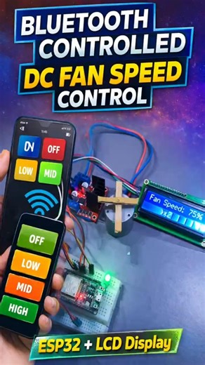 Mobile Se Fan Control 😱 | ESP32 Bluetooth Fan Speed Project with LCD #Arduinoproject #Esp32bluetooth