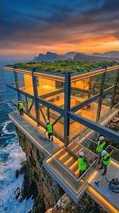 Cliffside Glass House Construction | Insane Cantilever Build in 8 Stages