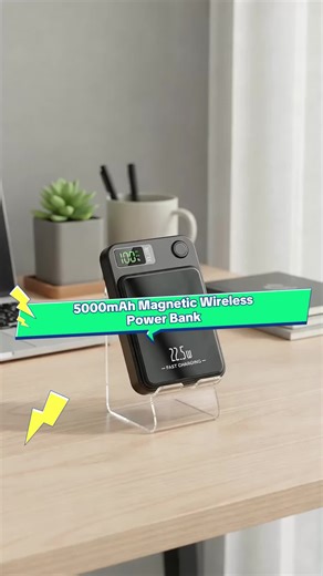 5000mah/10000mah Magnetic Wireless Power Bank, Ultra-Slim Compact Portable, 22.5w Wired & 15w Wireless Output, Type-C Input/output #4in1armrestcharger #7in1chargingstation #compactyetpowerful #keychaincharger #3in1chargerstation #magneticportablecharger #portableelectric #portablechargingbank #fastchargingcase #minipowerbanks