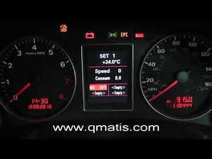 The VFIZ on Audi A4 (B6/B7) FIS with Opencermony, startup screen.