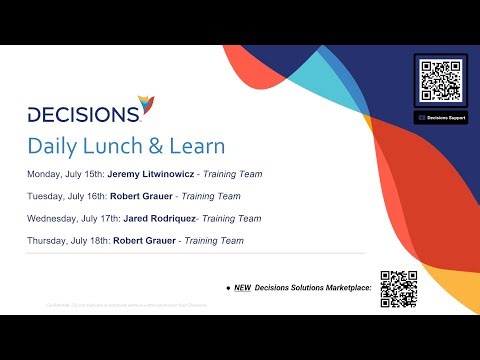 Decisions Q&A- Lunch and Learn 7/16/2024