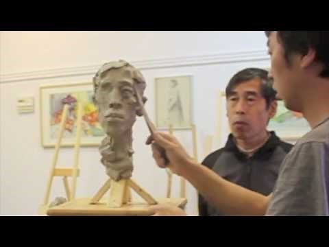 Sculpting a male head in clay. Sculpting tutorial and demo