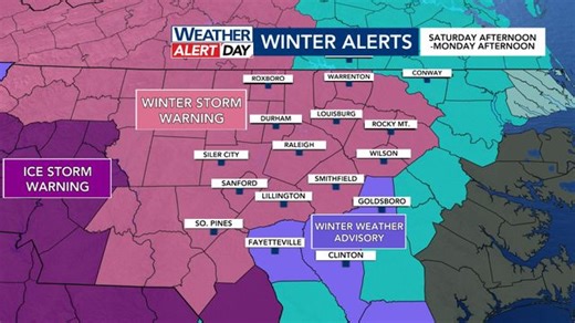 WRAL Weather Alert Days: Freezing rain, ice storm arrive Saturday evening