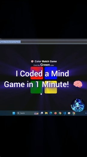 Created a Color Match Game in HTML & JS! 🎮🔥| #viral #trending #coding #shorts