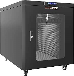 Sysracks 12U Soundproof 35″-Depth Server Rack Cabinet – Acoustic Quiet Network/IT Server Enclosure, 19″ Rack Compatible, Lockable, Cooling Fans & Dust Protection