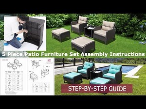 How to Assemble 5 Piece Patio Furniture Set | PE Wicker Rattan | With Cushions And Side Table ?!